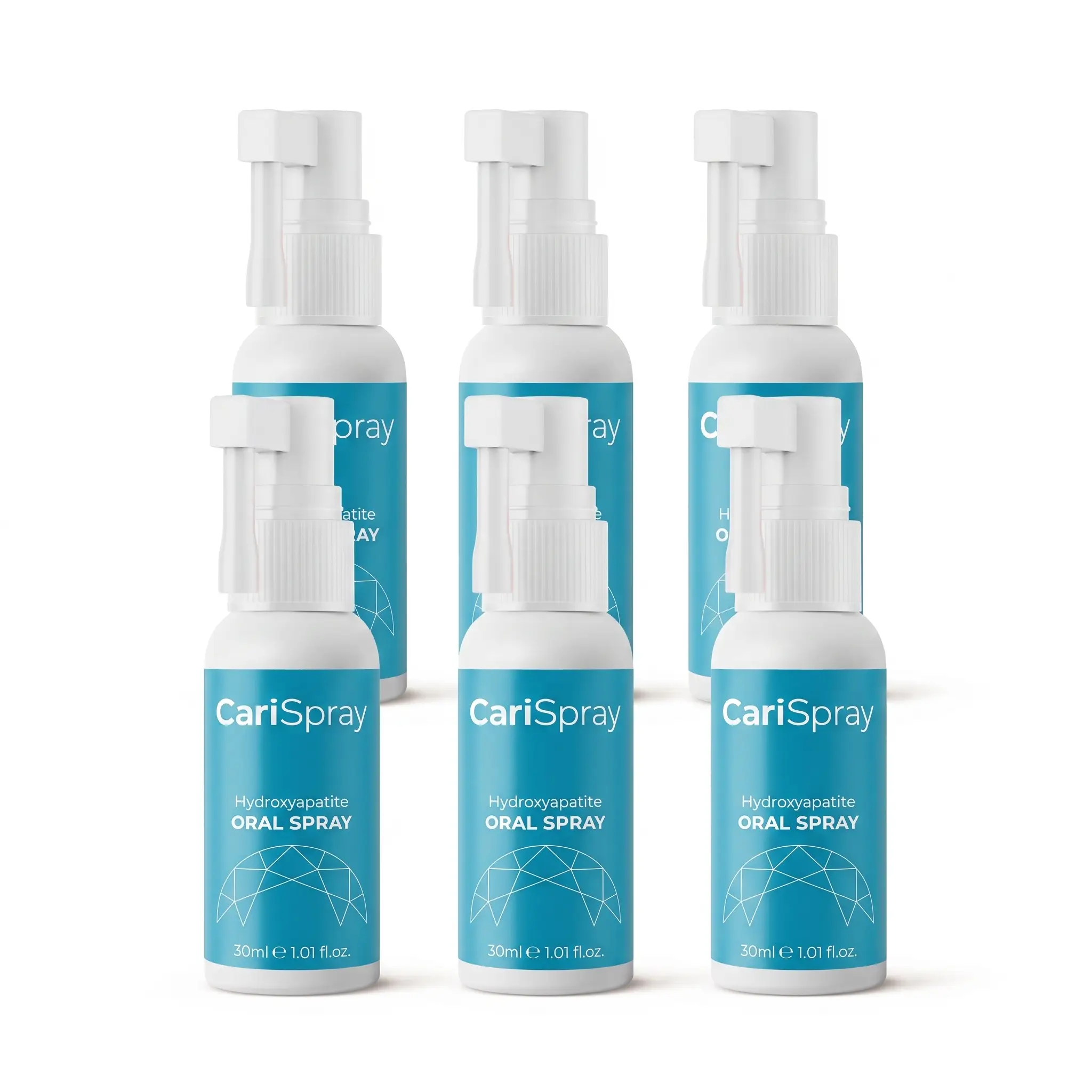 Six CariSpray hydroxyapatite oral spray bottles best value pack